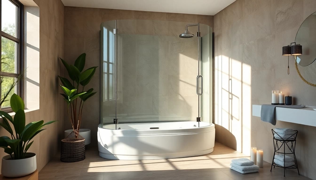Gestalten Sie Ihr Badezimmer mit der eleganten sonni Duschkabine in Glas.