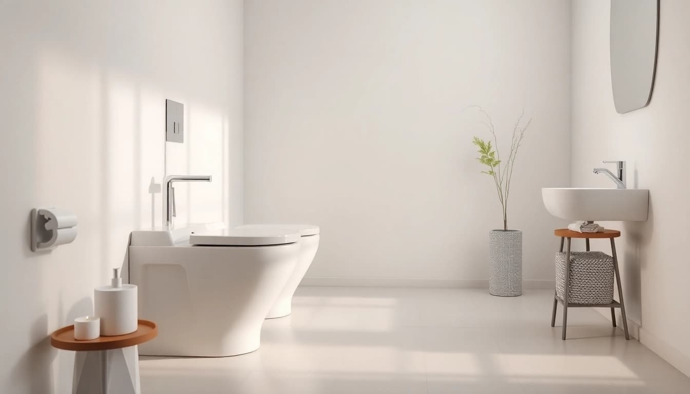 Copri wc elegante in un ambiente bagno moderno, evidenziando design e comodità.