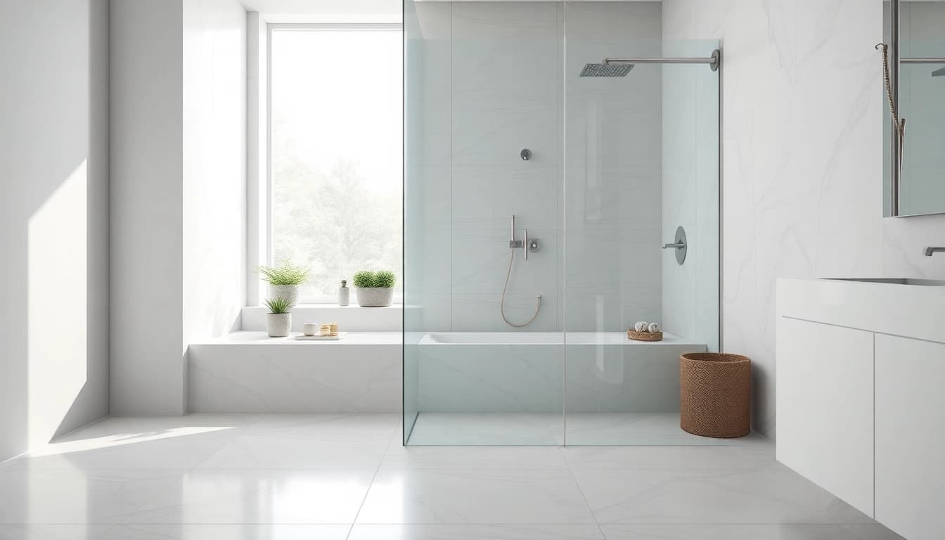 Optimisez votre salle de bain avec une douche à l'italienne moderne et élégante.