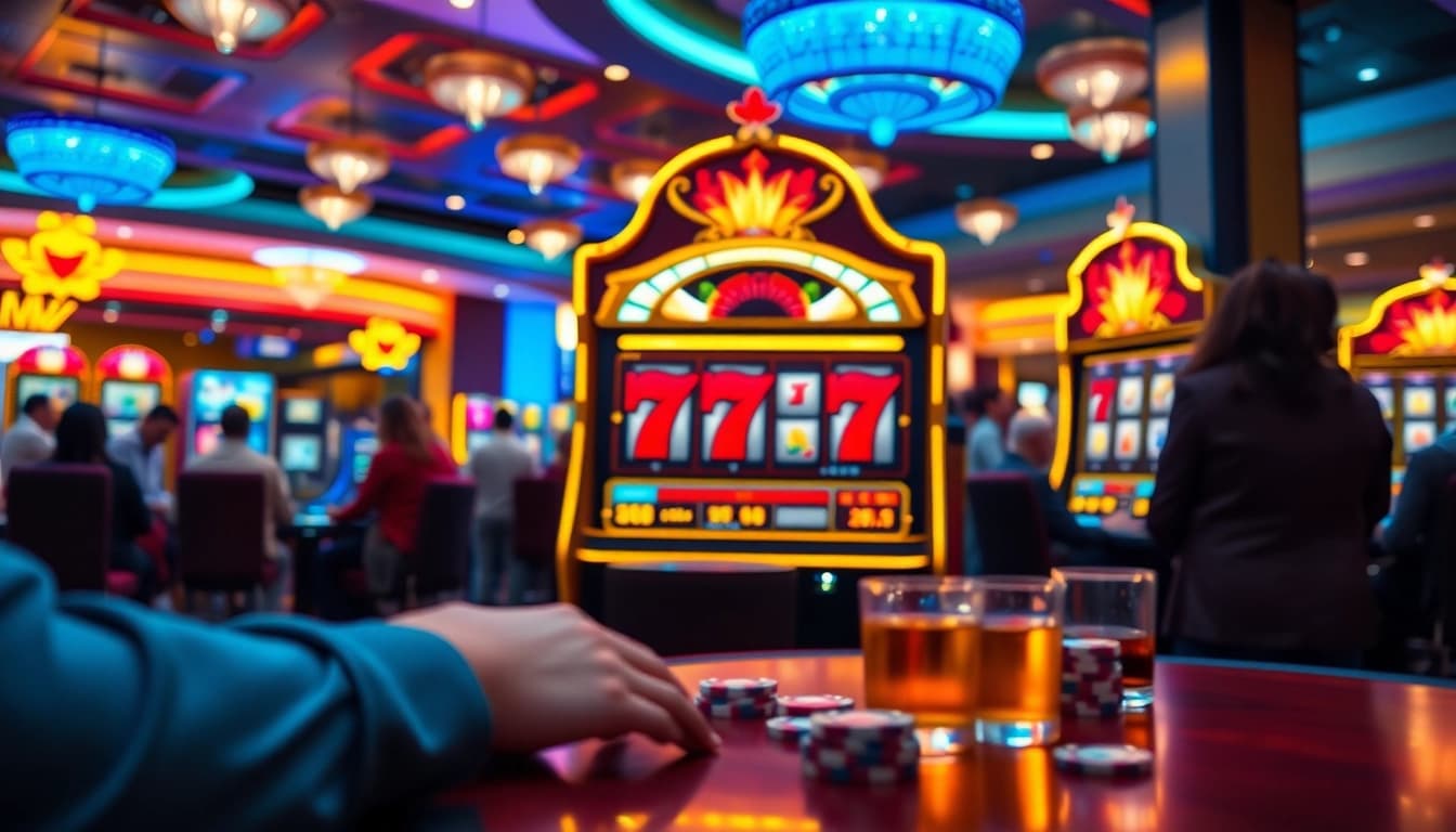 Putar mesin luxury777 slot dengan suasana kasino yang cerah dan menyenangkan.