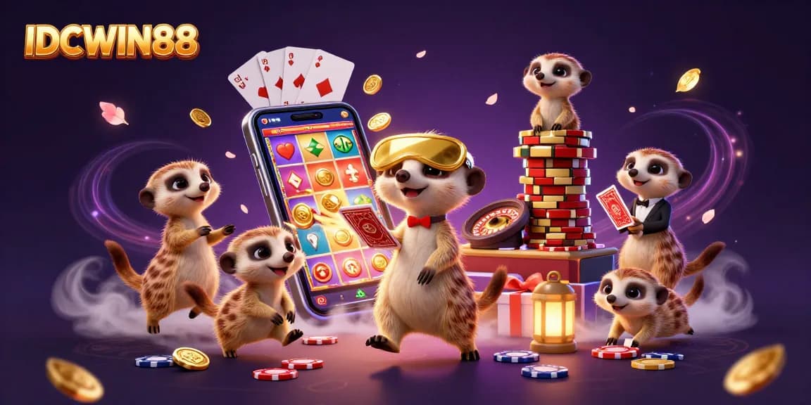Experience thrilling slots and games at IDCWIN88 with dynamic meerkat casino characters.