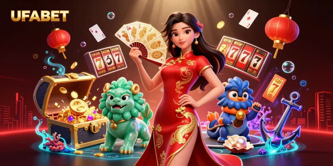 Spin to win at UFABET with stunning slots showcased alongside vibrant casino elements!