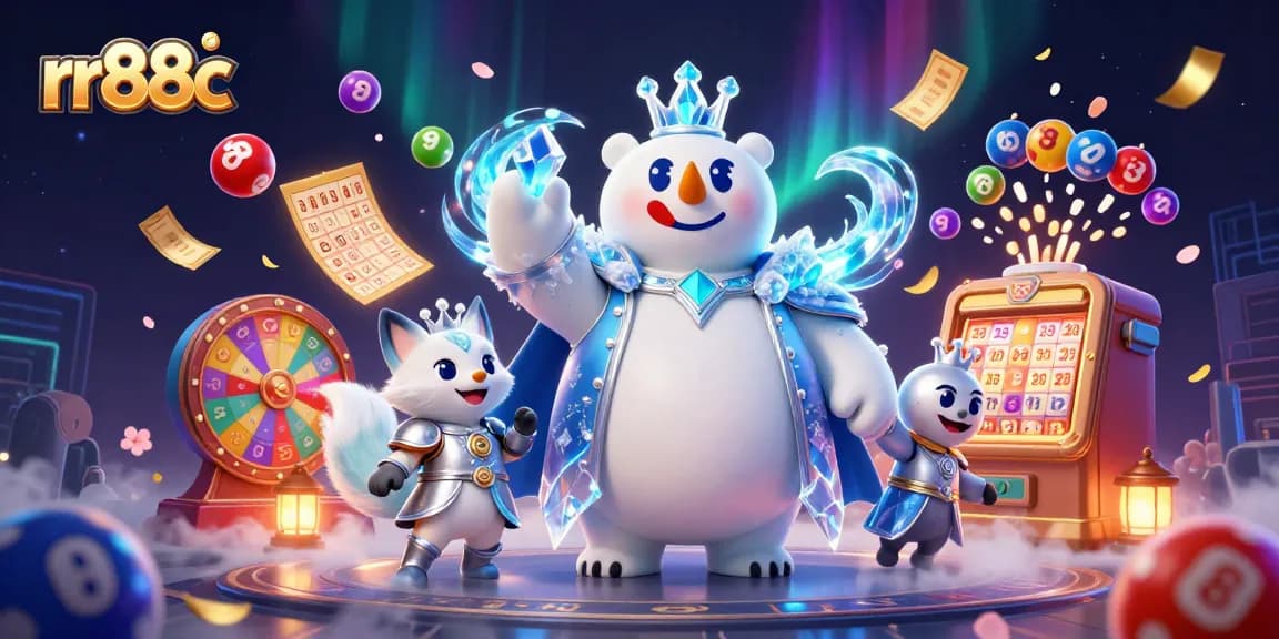 Experience the excitement of rr88c with dynamic lottery elements, surrounded by a magical scene.