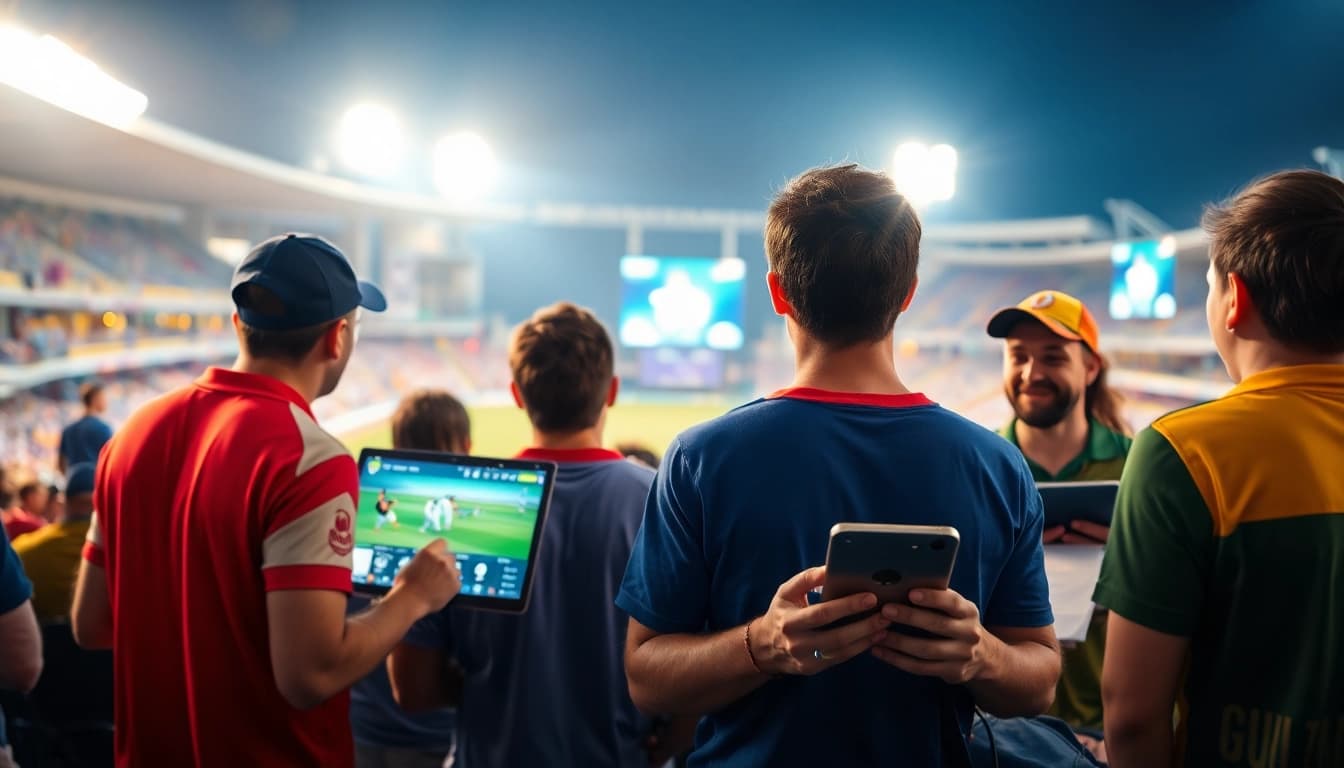 Engage in ipl cricket betting online surrounded by enthusiastic fans and vibrant stadium lights.