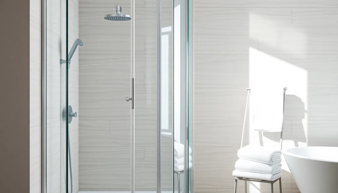 Genießen Sie die elegante sonni Duschkabine mit modernen Glasdetails in einem stilvollen Badezimmer.
