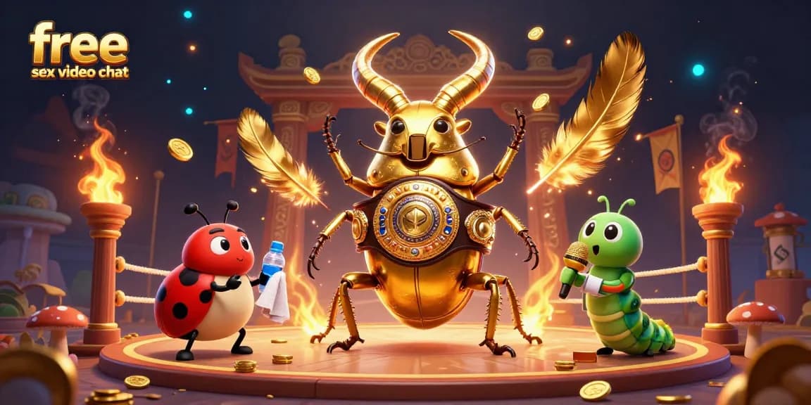Engage in free sex video chat with animated characters in a dynamic casino setting featuring gold and fire effects.