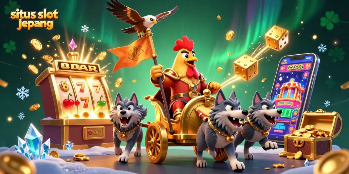 Play and win at situs slot jepang with exciting jackpot illustrations featuring iconic symbols and characters.