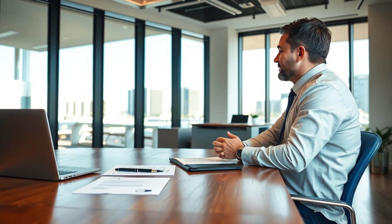 Clearwater truck accident attorney advising a client in a professional office setting.
