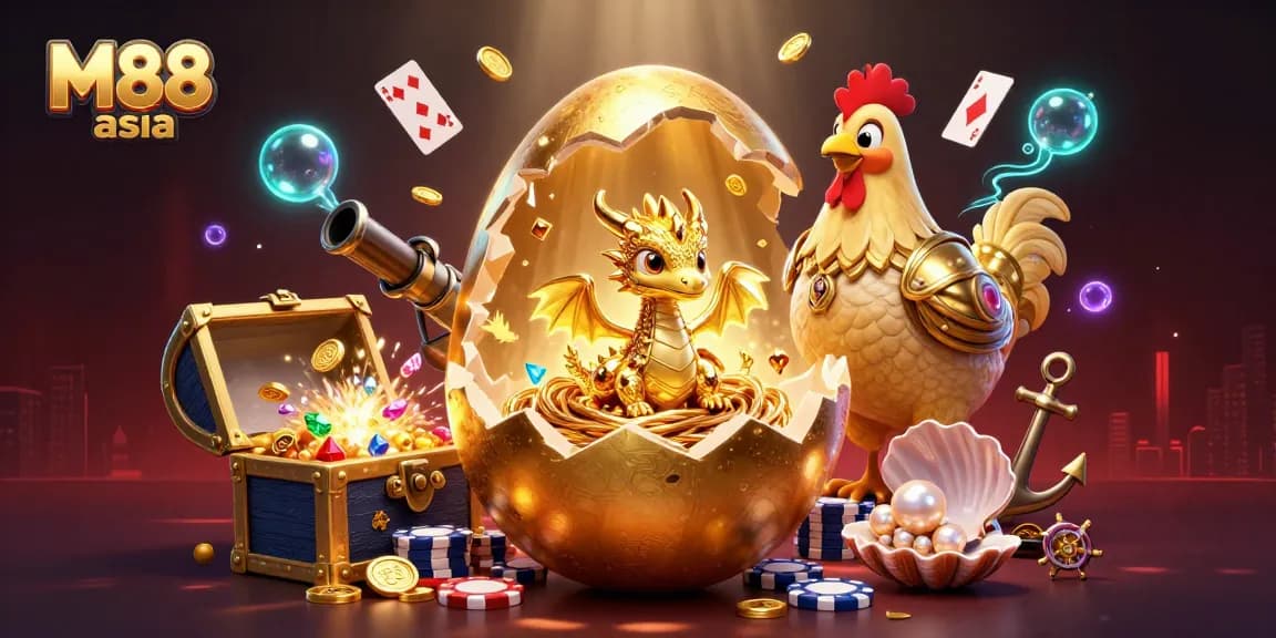 Experience gaming excitement with M88 asia, featuring dynamic casino visuals and vibrant character elements.