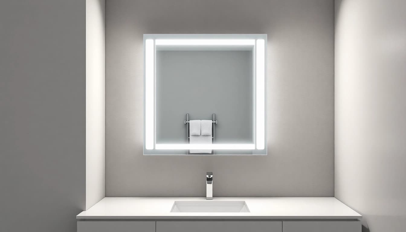 Enhance your space with a stylish bathroom cabinet with mirror and light, featuring elegant design and ambient shine.