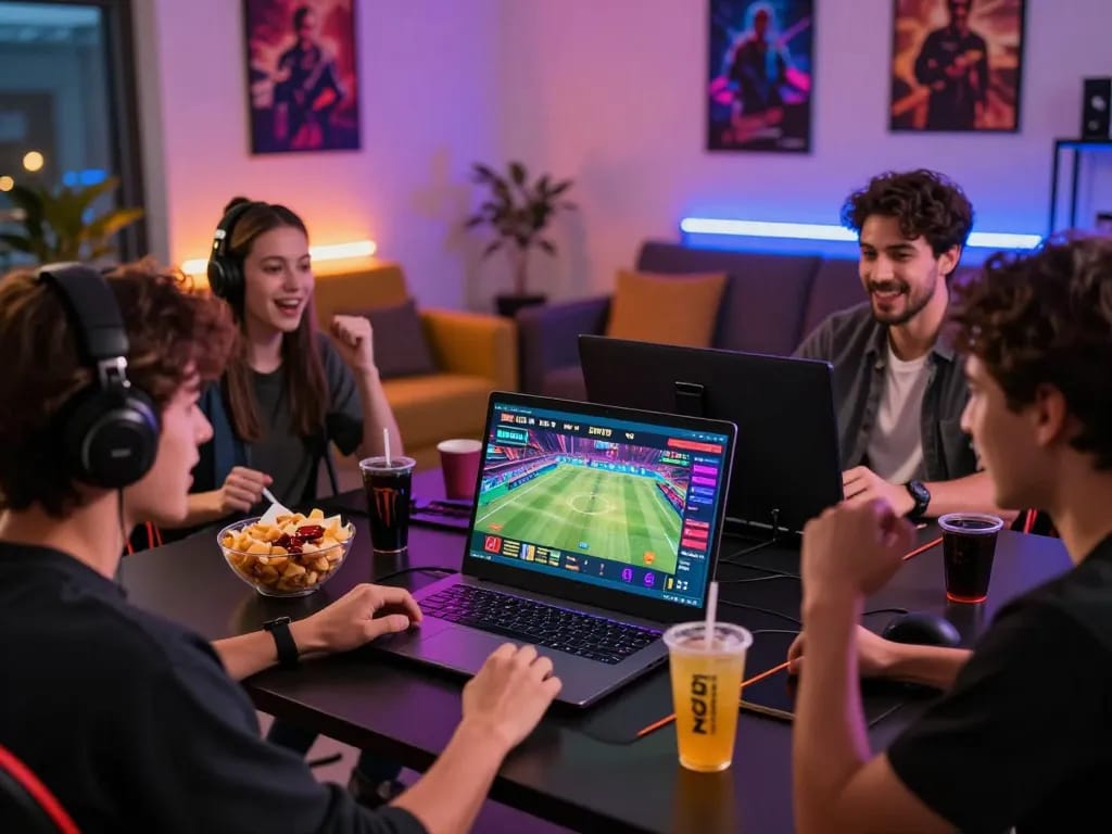 Engaged players celebrating with CSKH 24/7 hubet88 support in a lively gaming room.
