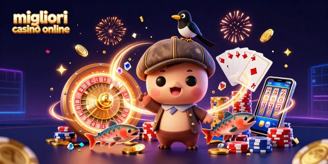 Vivi l'emozione dei migliori casinò online con un'affascinante illustrazione 3D che presenta Nessie e i suoi amici.
