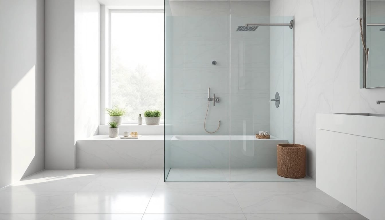 Optimisez votre salle de bain avec une douche à l'italienne moderne et élégante.