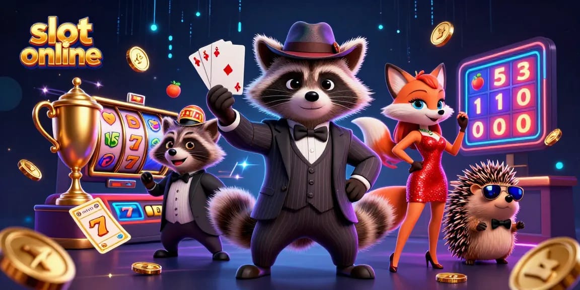 Win big with slot online games featuring a suave raccoon, stylish fox, and hedgehog bouncer.