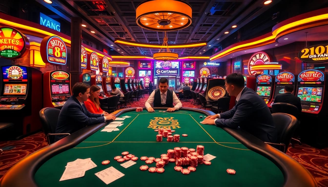 Engaging with poker chips and betting slips at https://febet8.com in a luxury casino setting.