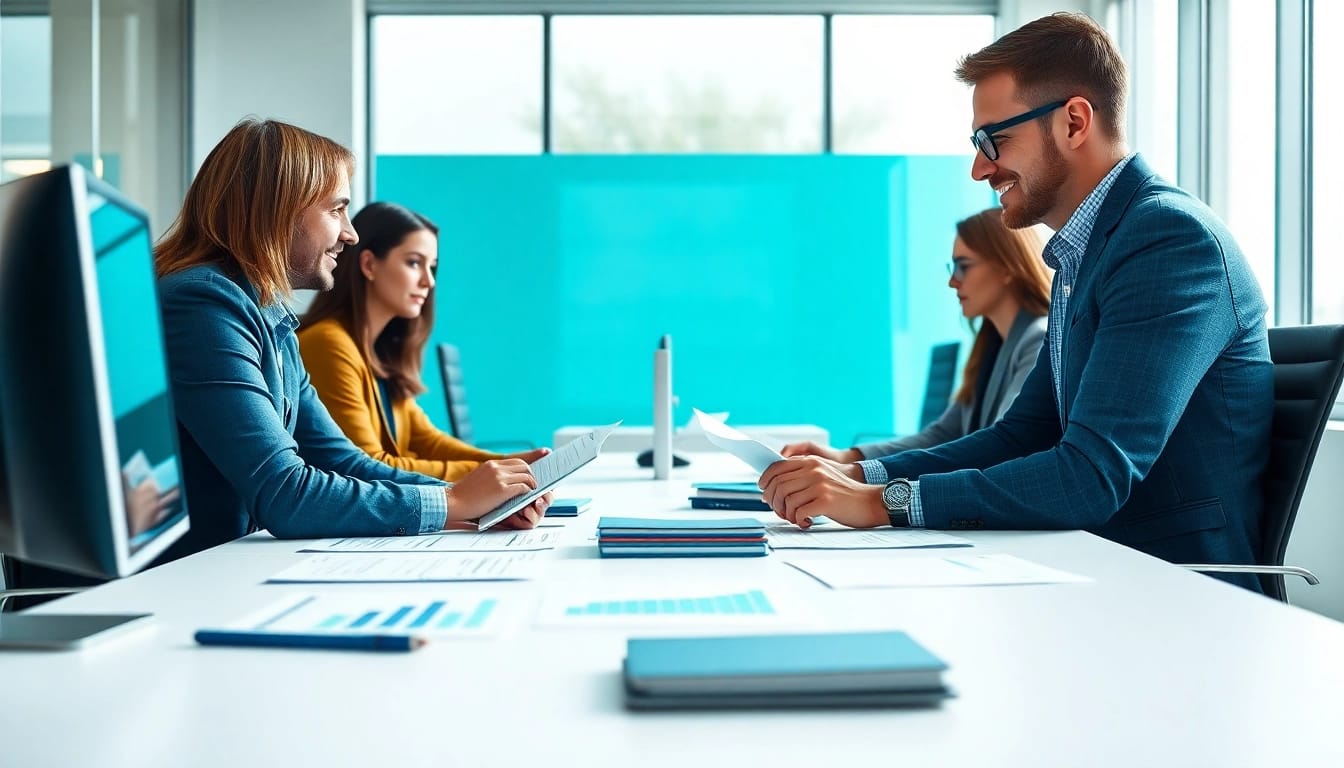 Streamlined payroll management team collaborating effectively in a modern office setting.