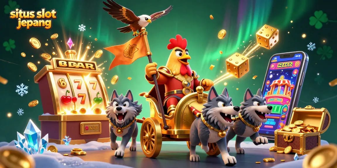 Play and win at situs slot jepang with exciting jackpot illustrations featuring iconic symbols and characters.