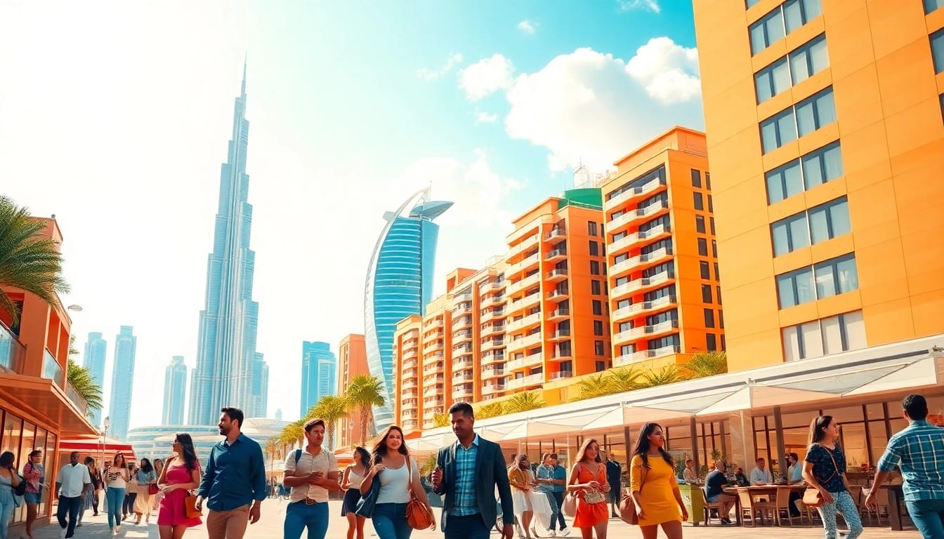 Your Dubai lifestyle platform showcases the energetic Dubai cityscape with diverse activities and iconic landmarks.