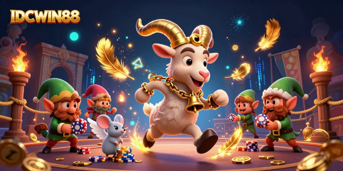 Join the excitement at IDCWIN88 with captivating casino action and festive characters.