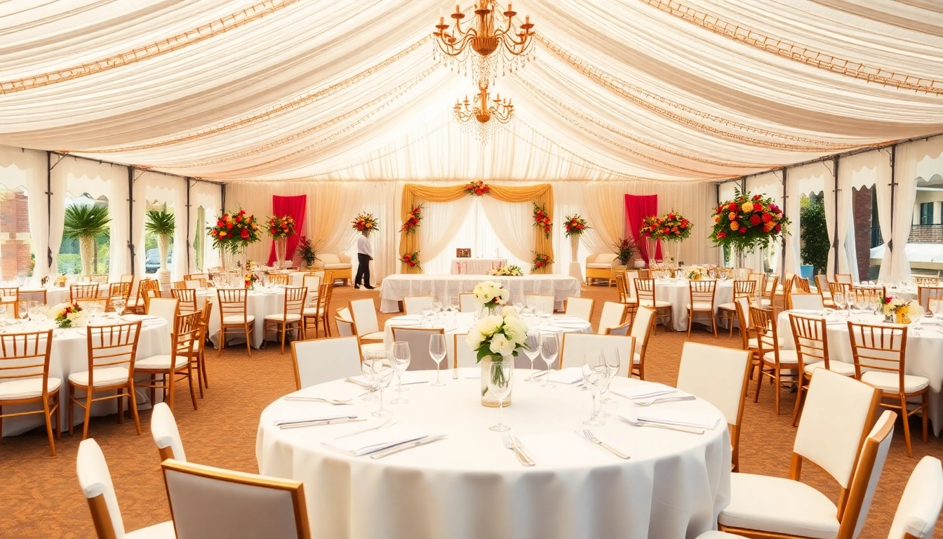 Stunning event setup showcasing Event Rentals Las Vegas with elegant tables and decorations.