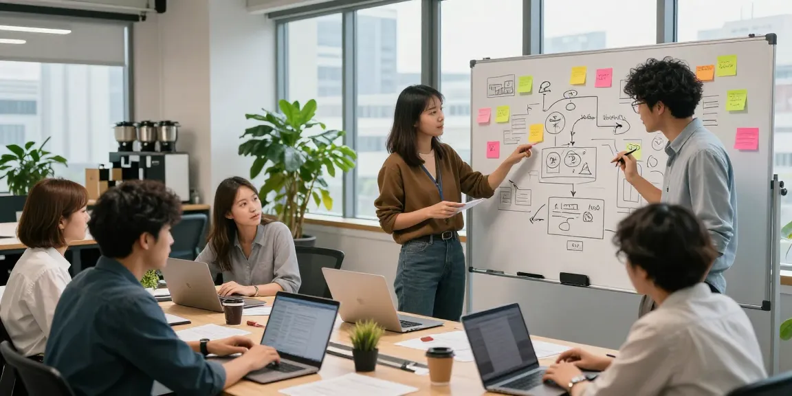 Entrepreneurs collaborating at https://www.startsomethingpc.com in a modern startup office.