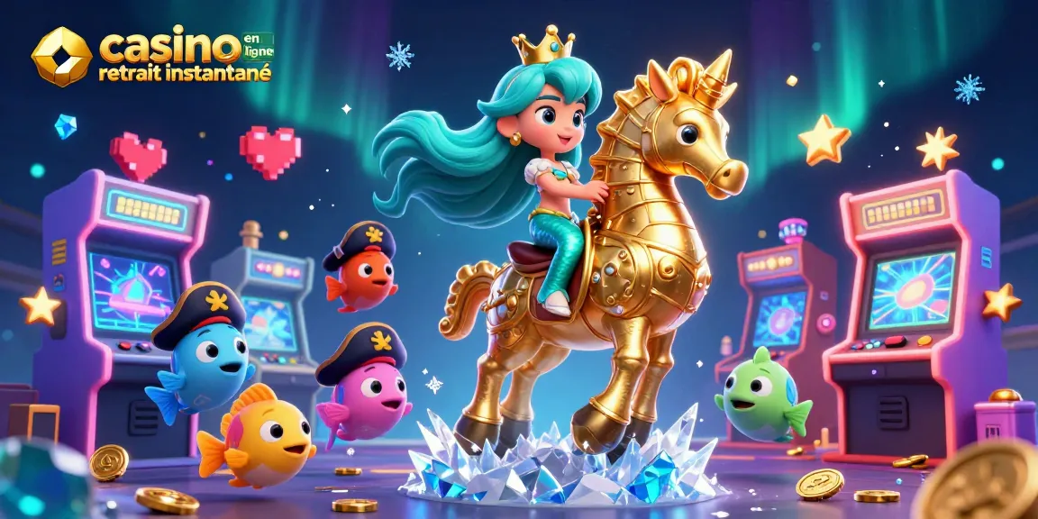 Illustration 3D captivante mettant en avant l'expérience palpitante de retrait instantané dans un casino en ligne avec des personnages et éléments vibrants.