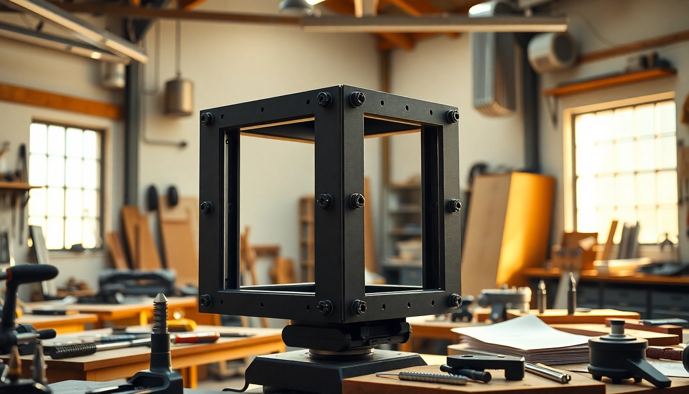Inspecting a pf9ss frame in an organized workspace with tools.