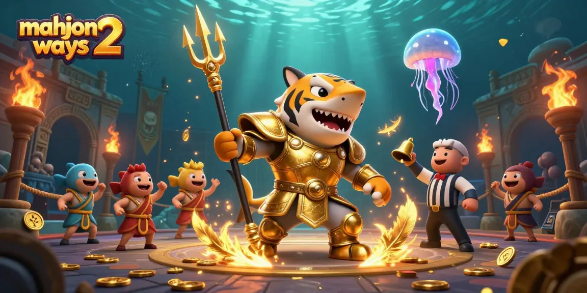 Engage with mahjong ways 2 in a dynamic underwater casino scene featuring unique characters and vibrant visuals.