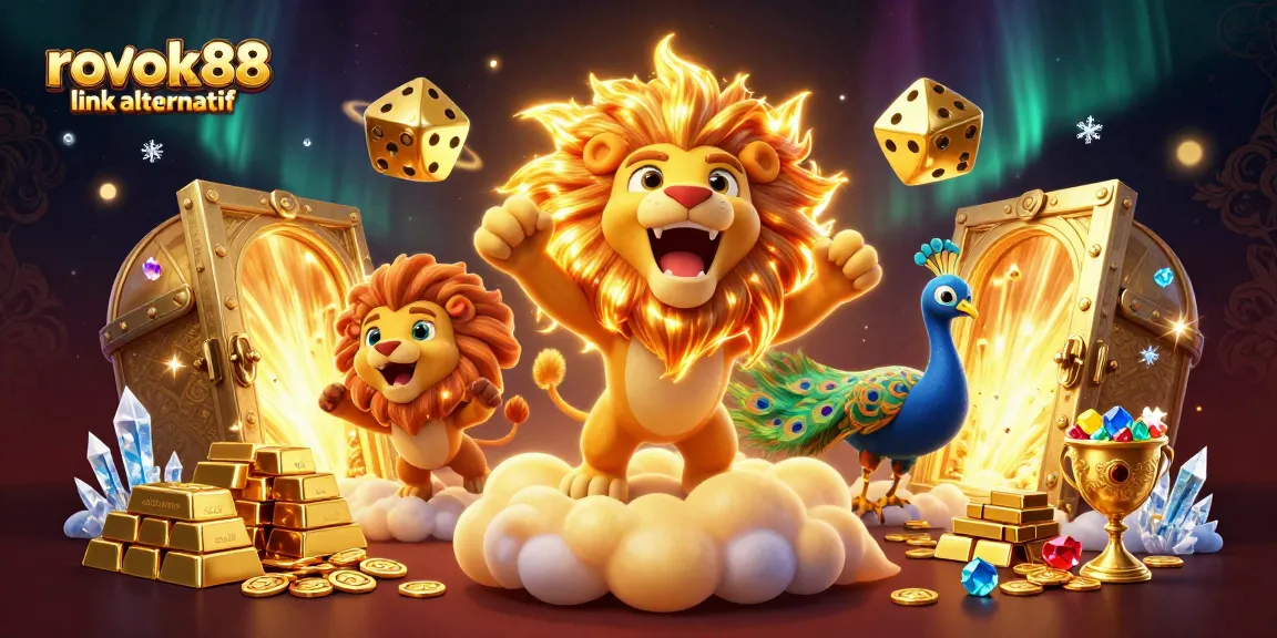 Engage with rokok88 link alternatif while exploring a vibrant 3D digital gambling adventure scene.