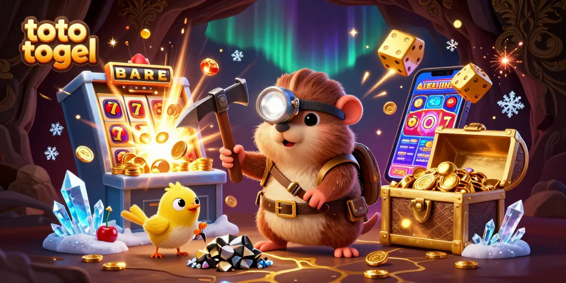 Jelajahi petualangan toto togel dengan mole pemburu harta karun di tengah kegembiraan kasino dan koin emas.