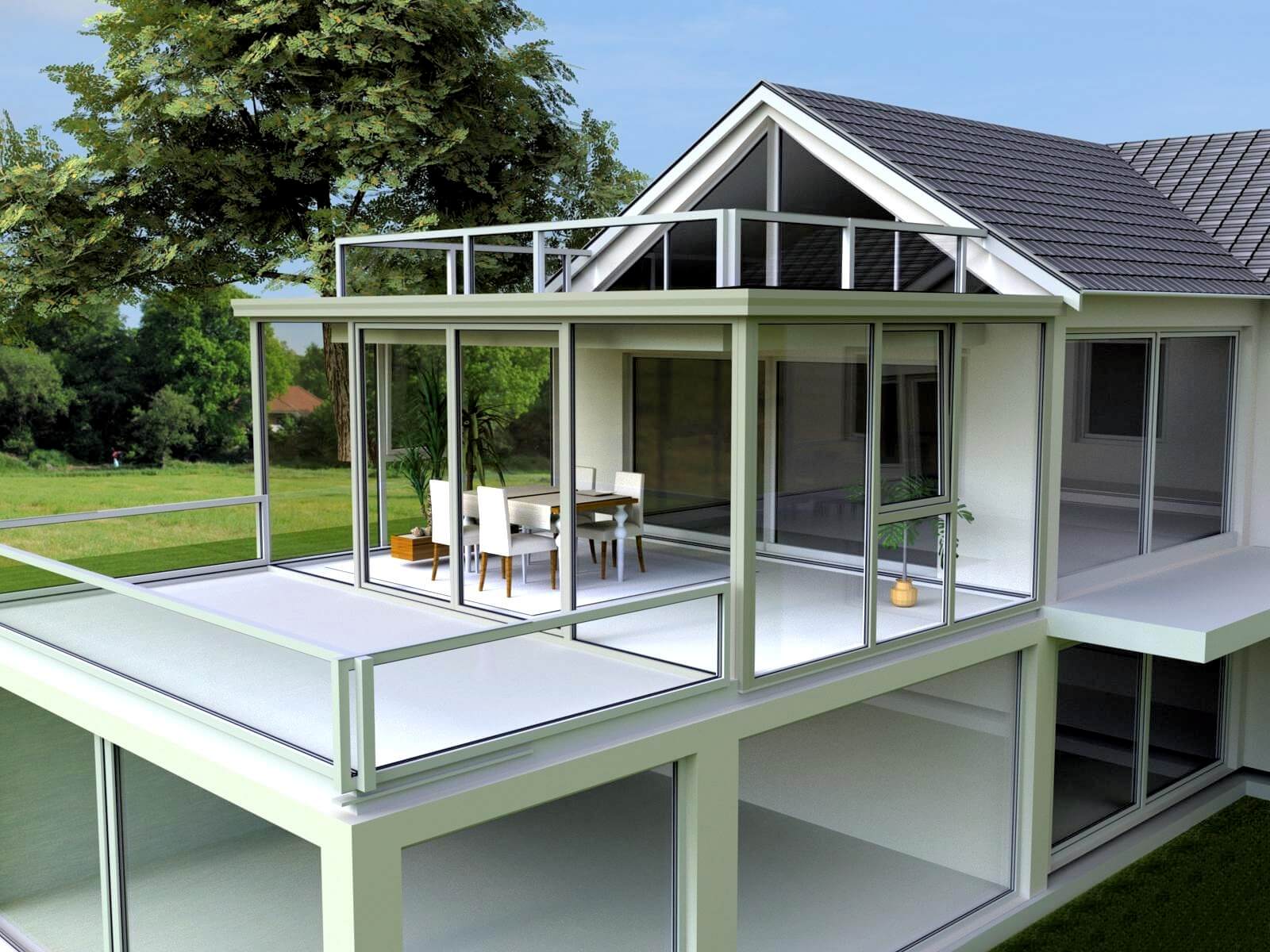 Glasdach fuer carport fuer moderne Haeuser – ADA-Wintergarten Designs