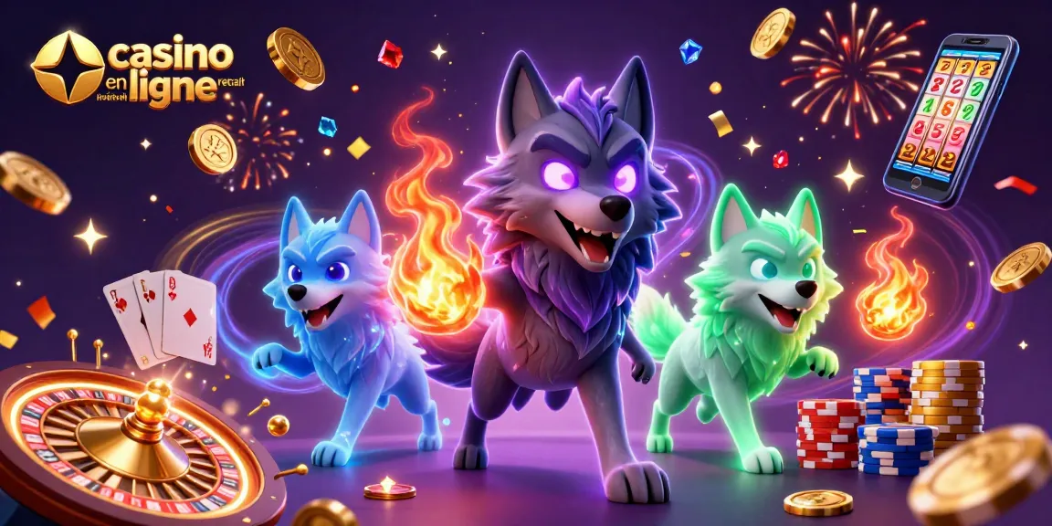 Découvrez les retraits instantanés des casinos en ligne avec des personnages de loups palpitants au milieu d'éléments de jeu éblouissants.