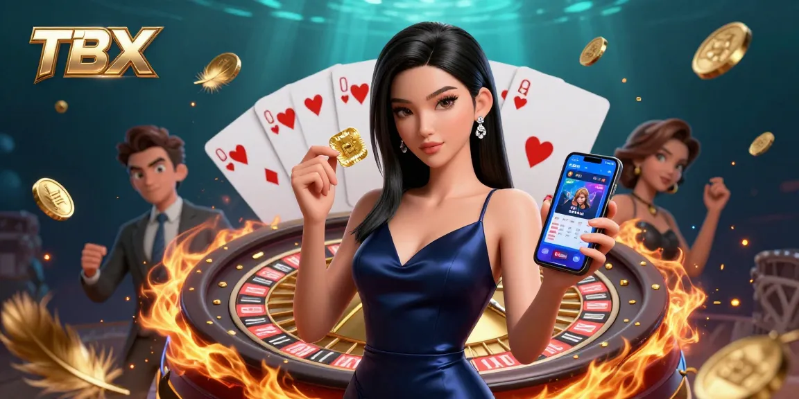 Win big with TBX in this vibrant 3D casino scene showcasing gaming excitement.