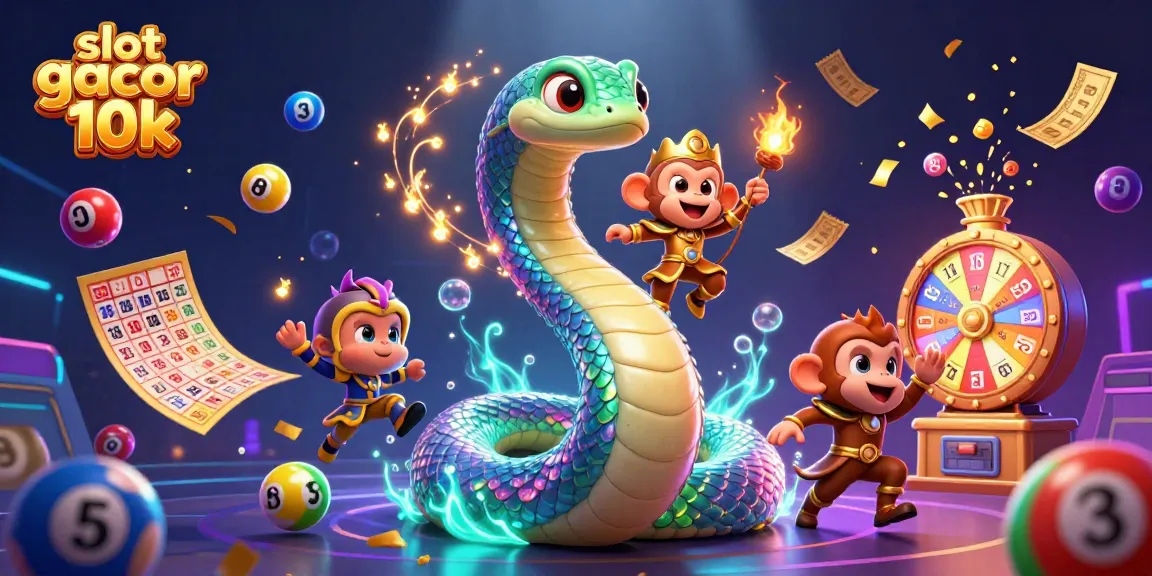 Experience the thrill of slot gacor 10k through dynamic gaming elements in a vibrant casino scene.