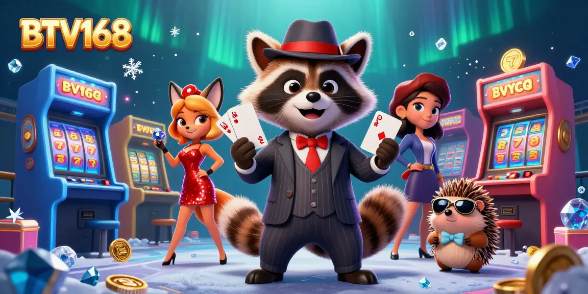 Experience the excitement of gambling with BTV168 in this vibrant 3D casino scene.