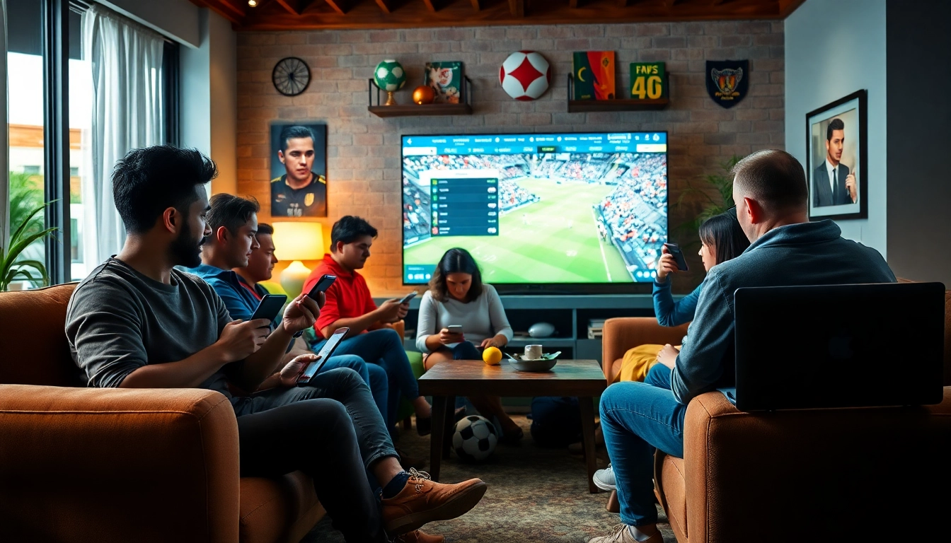 Engaged users enjoying the best sports betting apps India in a vibrant living room atmosphere