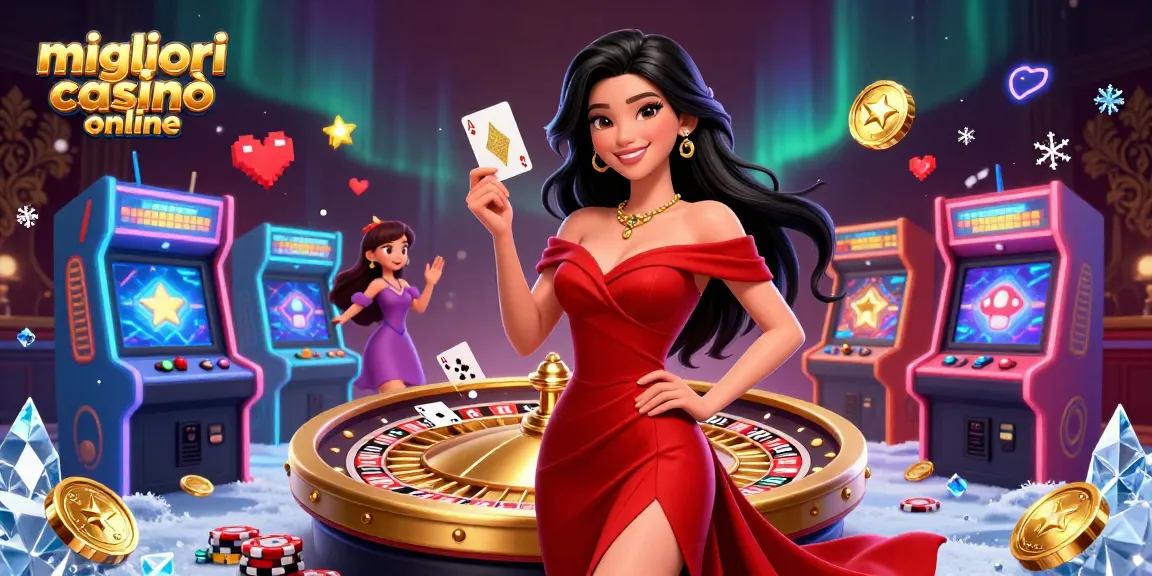 Esplora i migliori casinò online con grafiche straordinarie di un bellissimo croupier e affascinanti elementi di gioco d'azzardo.