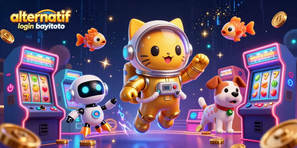 Experience gaming fun with alternatif login bayitoto in a vibrant cosmic casino scene.
