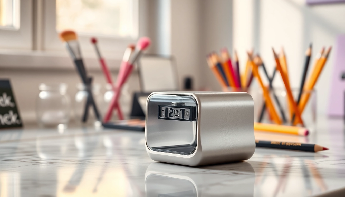 Transform your makeup routine with a sleek cosmetic pencil sharpener designed for precision.