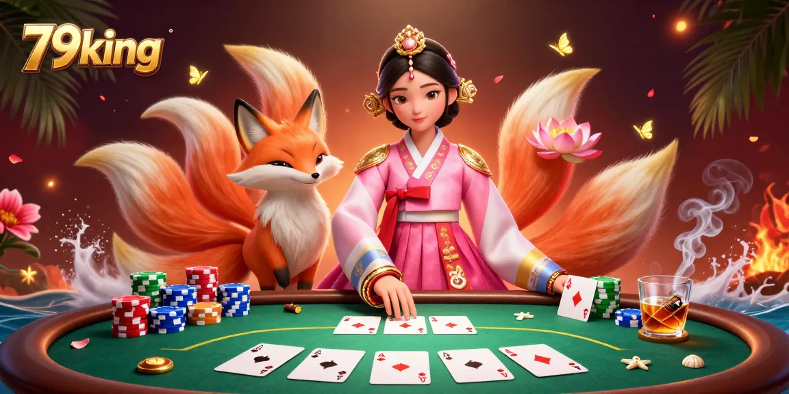 79king engages players with an exciting poker scene featuring a sophisticated character and vibrant elements.
