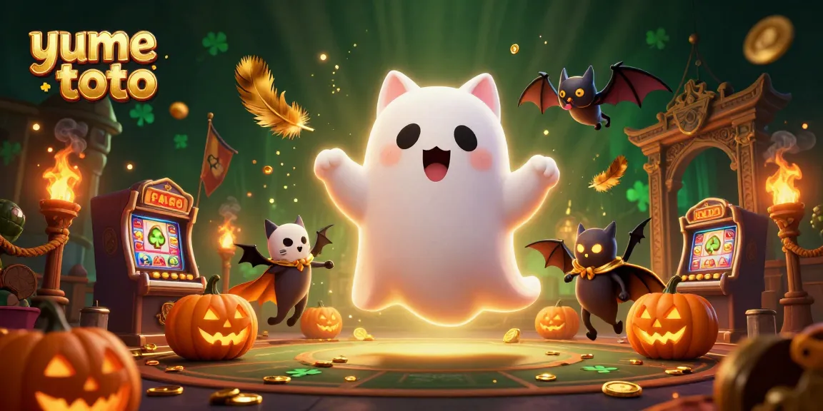 Bermain di yume toto dengan kucing hantu dan kelelawar vampir di kasino mistis penuh simbol slot.