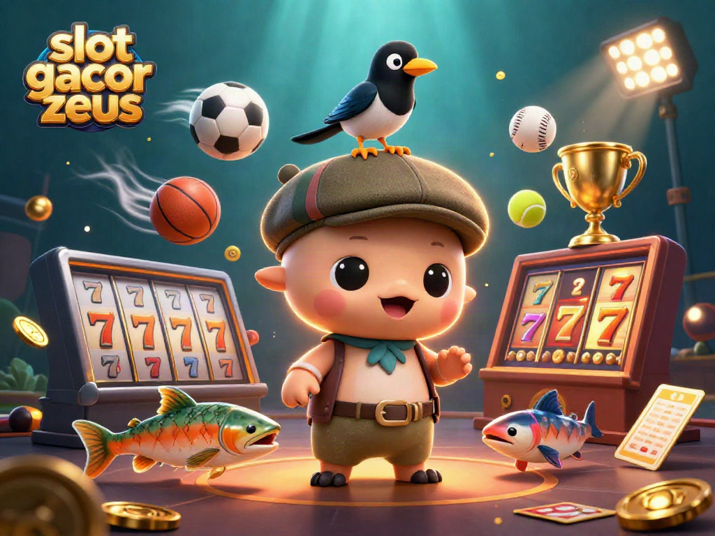 Experience slot gacor zeus in a vibrant casino scene with animated characters and dynamic game elements.