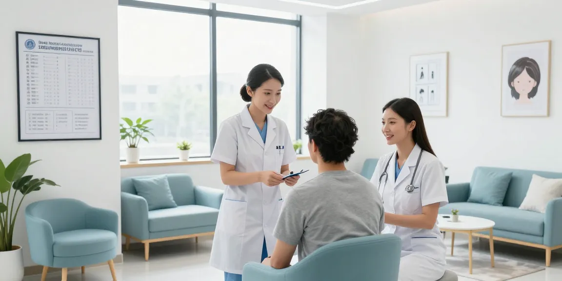 Hair transplant Turkey - expert consultation in a modern clinic, showcasing health care services and patient care.