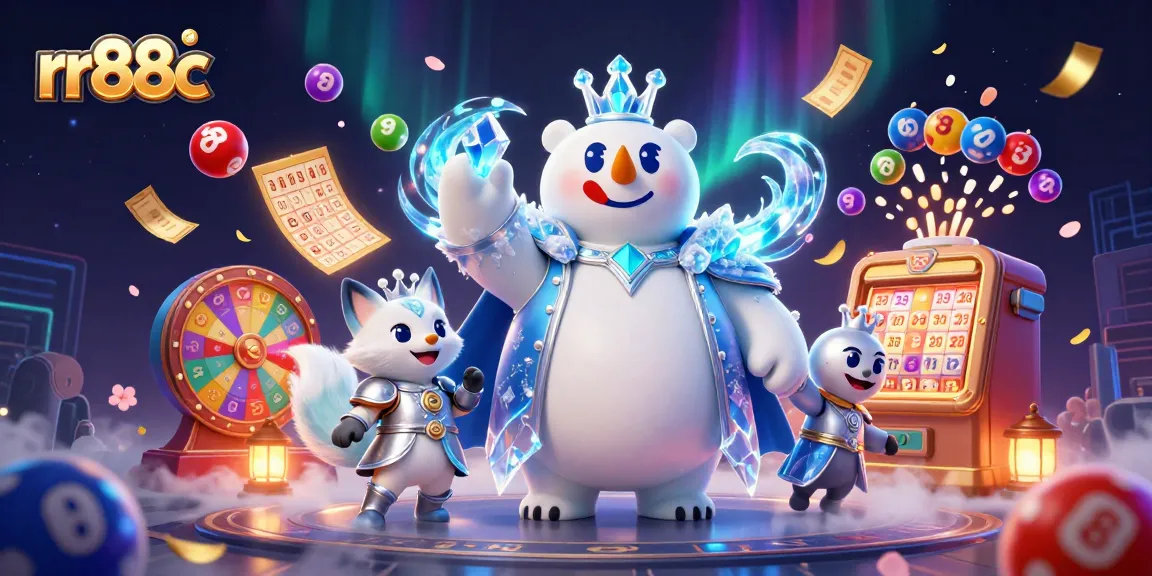 Experience the excitement of rr88c with dynamic lottery elements, surrounded by a magical scene.