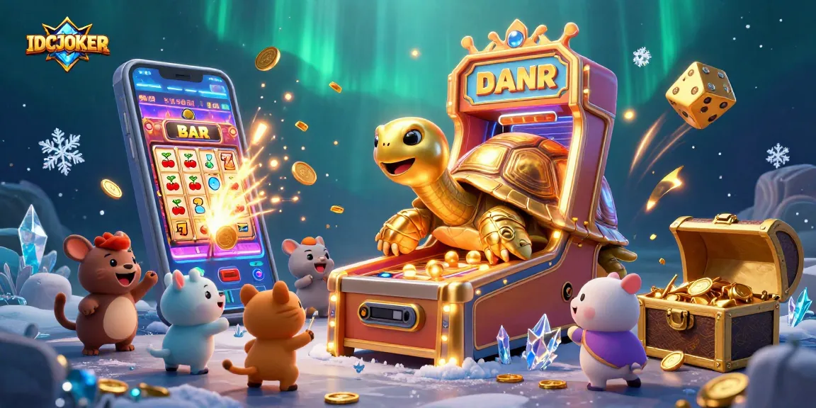Experience incredible wins with IDCJOKER's vibrant slot games featuring jackpots, golden tortoise, and bursting coins.