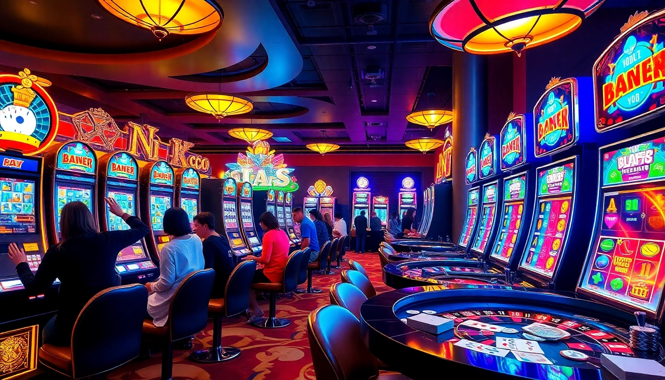 Players celebrating wins with scatter hitam slots in a lively casino environment.