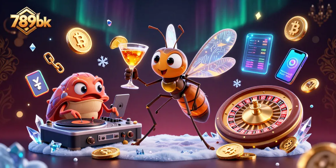 Experience the excitement of 789bk with a casino-themed illustration featuring vibrant characters and crypto elements.