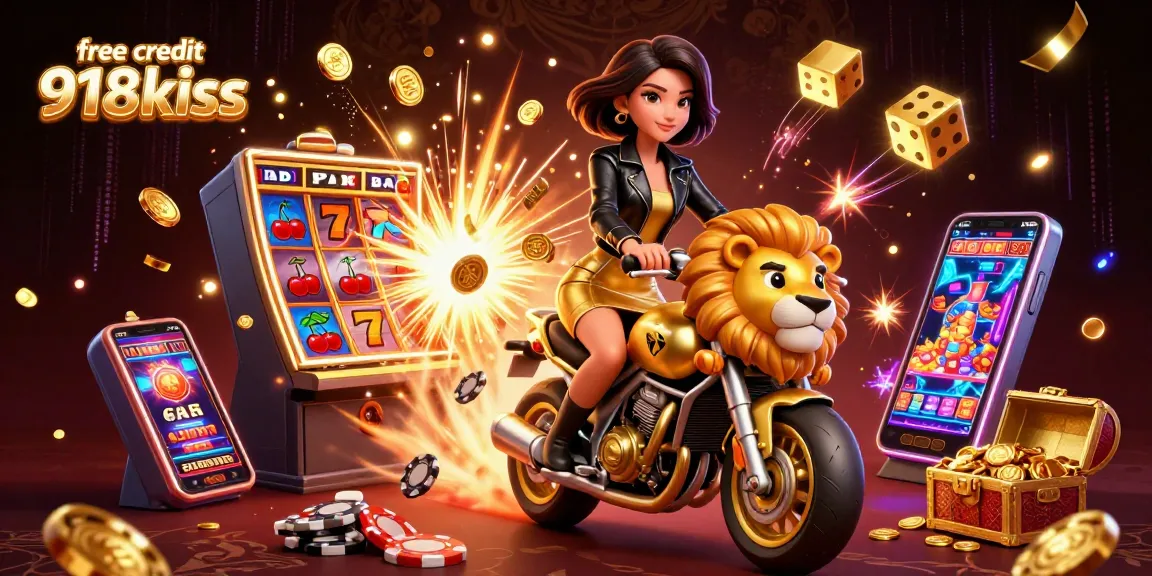 Play with free credit 918kiss and win big, featuring a vibrant casino scene.