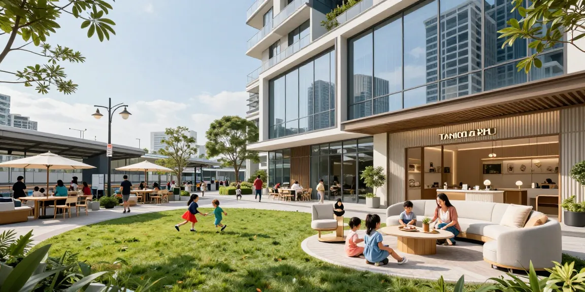 Tanjong Rhu Residences Price featured in a vibrant real estate scene showcasing families enjoying the community amenities and stylish exterior.