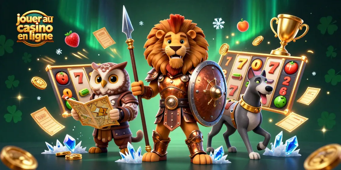 Jouer au casino en ligne avec des éléments de machines à sous et un lion spartiate en plein action.